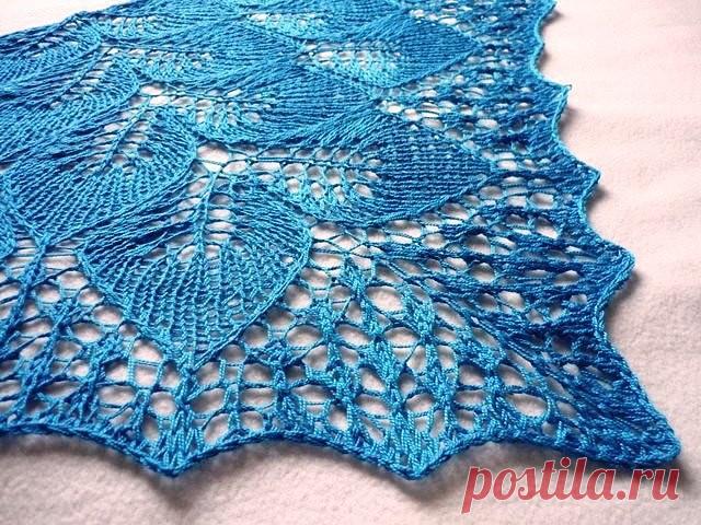 Шаль спицами