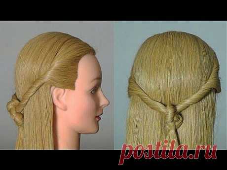 Быстрая прическа в школу. Easy hairstyle for everyday for school for long hair - YouTube