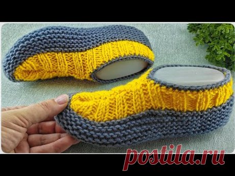👌СЛЕДКИ ЗА 2 ЧАСА!!!💥ЛЮБОЙ СМОЖЕТ СВЯЗАТЬ!!!💥Вязаные следки на двух спицах👌Подробный мастер класс