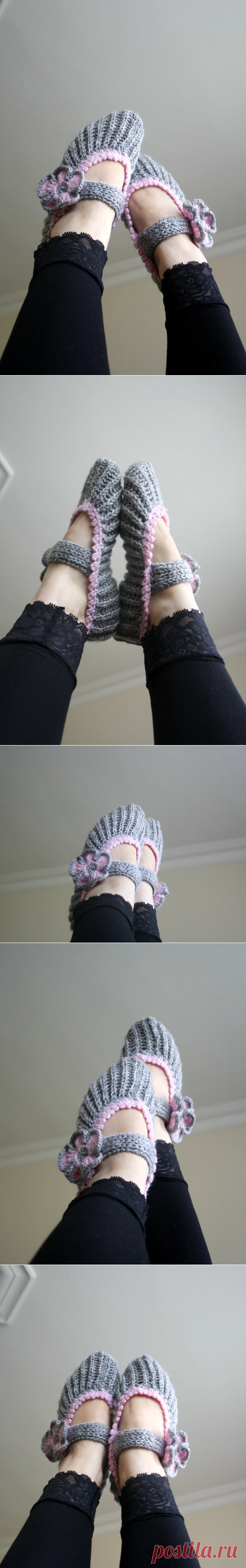 Grey and Sugar Pink Home Slippers Mothers Day gift от denizgunes