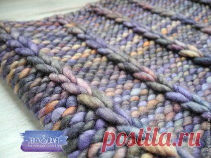 Купить Снуд  вязаный  спицами "Гроза" Malabrigo шарф хомут труба - темно-синий