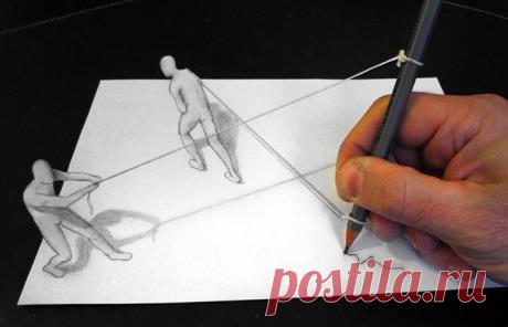 Трехмерные иллюзии на бумаге | Искусство