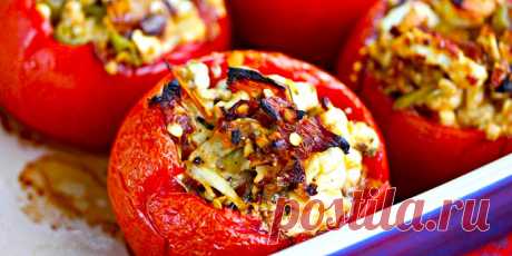 ПОМИДОРЫ, ФАРШИРОВАННЫЕ ПЕЧЕНЬЮ И РИСОМ