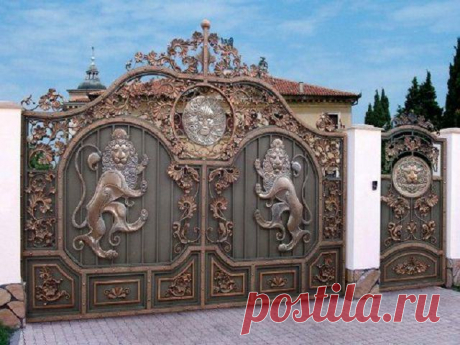 Красивые металлические ворота