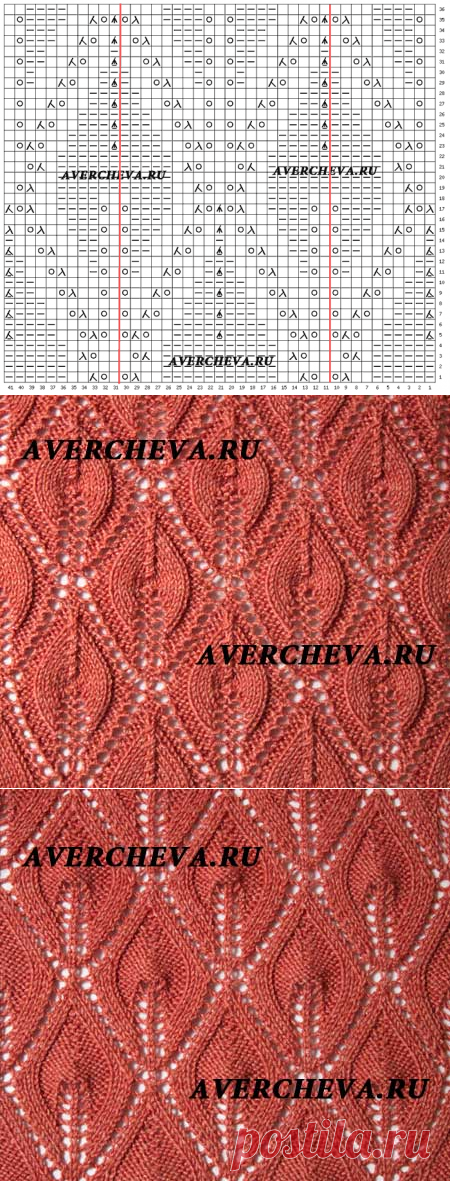 Необычный узор | каталог вязаных спицами узоров