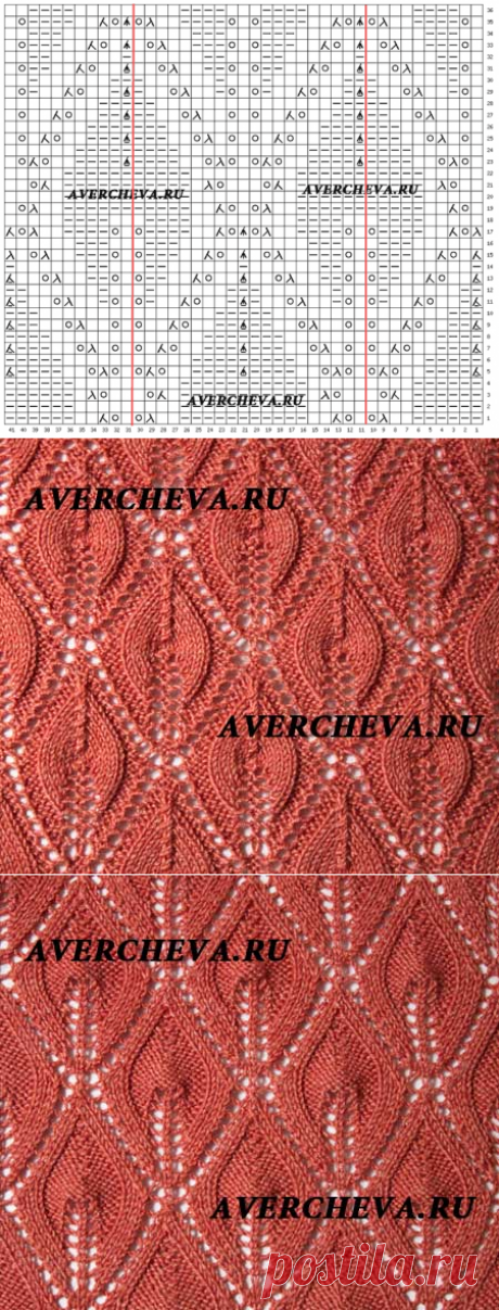 Необычный узор | каталог вязаных спицами узоров