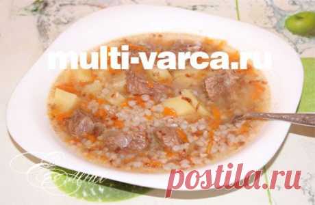Мясной суп с гречкой в мультиварке