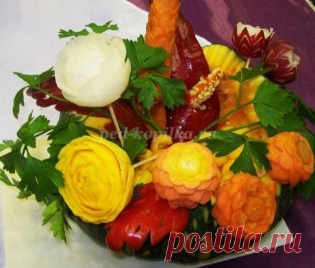 Овощная нарезка. Оформление в домашних условиях с фото