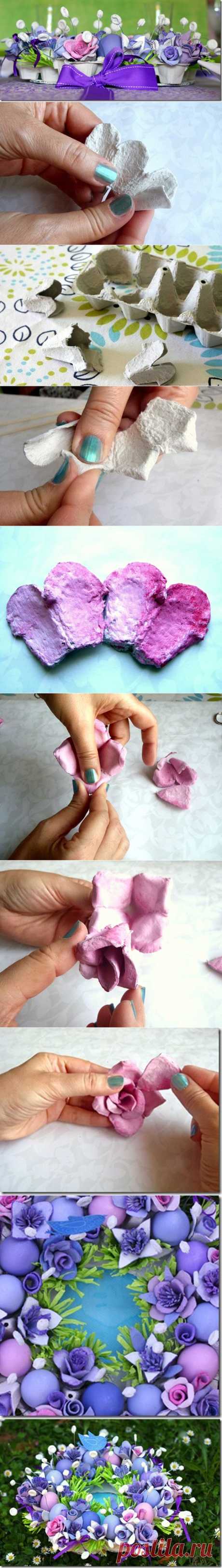 DIY Easter Egg Serving Centerpiece from Egg Cartons | www.FabArtDIY.com