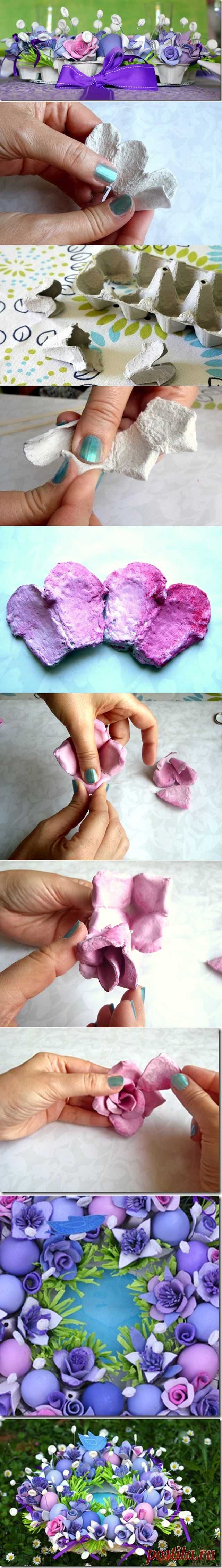 DIY Easter Egg Serving Centerpiece from Egg Cartons | www.FabArtDIY.com