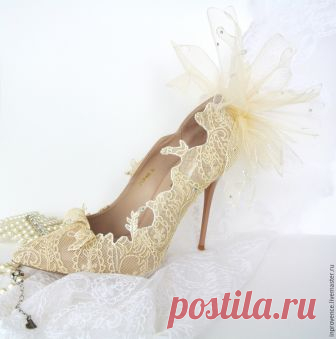 Превращаем бежевые лодочки в свадебные туфли