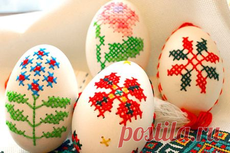 Как сделать вышивку на яичной скорлупе к Пасхе