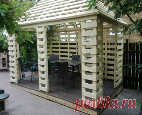 Беседка из поддонов своими руками
