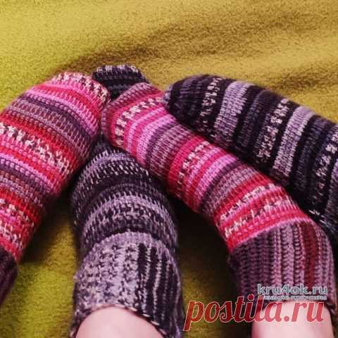 Носки тунисским крючком. Работа Елены Шевчук
