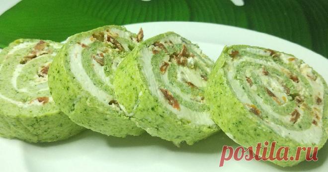 Рулет из брокколи с сливочным кремом - пошаговый рецепт с фото. Автор рецепта Татьяна Богданова . Рулет из брокколи с сливочным кремом - пошаговый рецепт с фото. Захотелось сделать блюдо для завтрака, чтобы в нем было всё сбалансировано. Так родилась идея рулетика. Одной порции рулета хватит на два дня для двоих.
