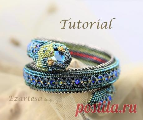 Green Serpent Beaded Wrap Bracelet Tutorial Pattern by - Etsy UK