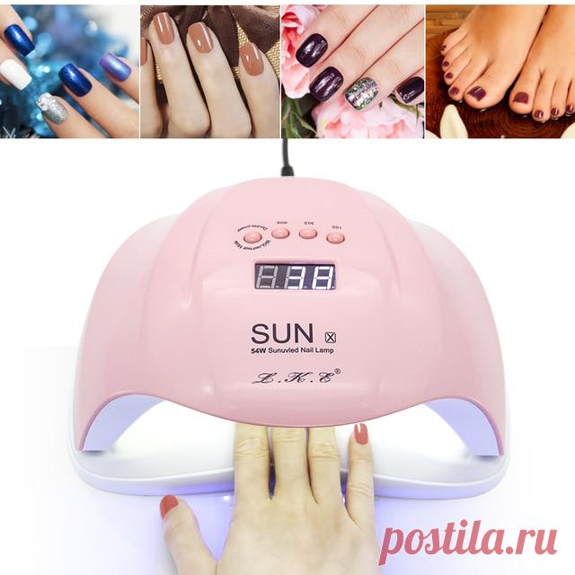 LKE лампы ногтей Новый SUNX розовый УФ лампы 48 Вт/54 Вт Dual power Сушилка для ногтей Портативный ногтей Маникюр для всех Гель лак лампы для ногтей купить на AliExpress