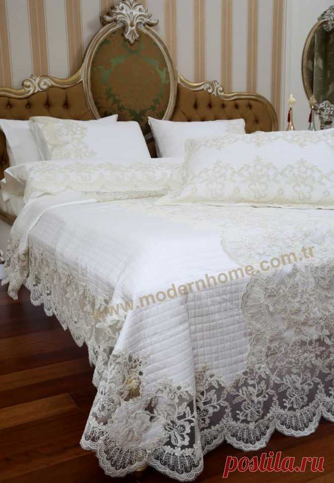ÇIRAĞAN FRANSIZ DANTELLİ PİKE TAKIMI YATAK ÖRTÜSÜ - DANTELLİ - MODERN HOME - MODERN HOME | Butik Ev Tekstili | www.modernhome.com.tr