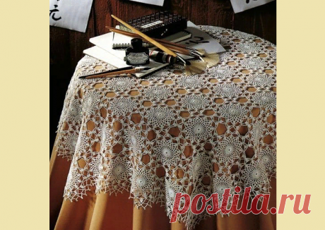Красивые скатерти крючком: схемы, описания