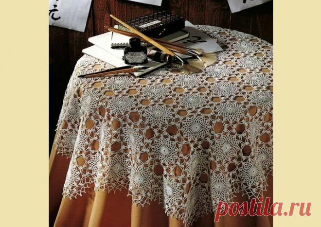 Красивые скатерти крючком: схемы, описания