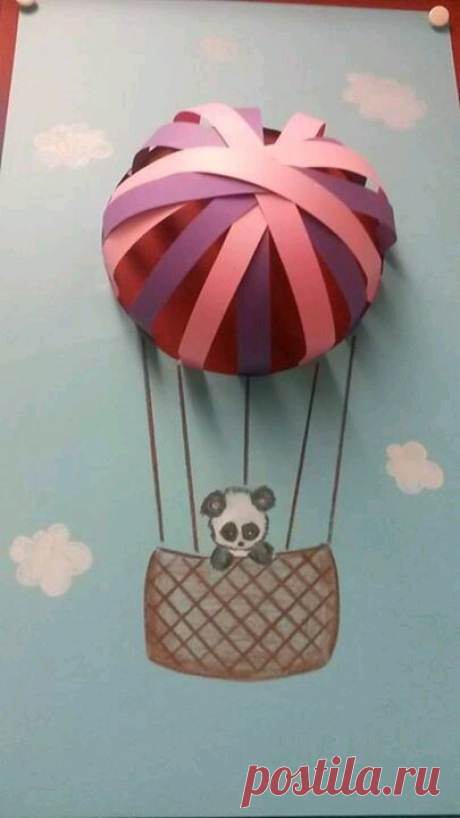 Объёмная аппликация из полосок бумаги.