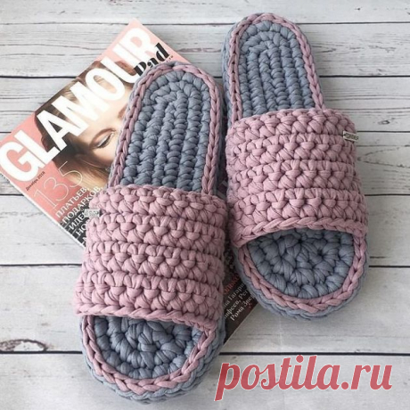 Тапочки из трикотажной пряжи, простые для вязания, но эффектные модели | Мемуары рукодельницы Пульс Mail.ru