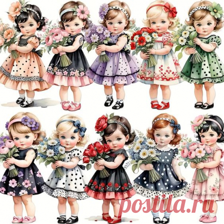 Temu｜Fantasy Floral Girls Paper Stickers Set, 12/20pcs Cartoon Character Decor Stickers With Glitter Embellishment, Multicolor Self-adhesive Crafts For Scrapbooking, Diary, Photo Albums, School Supplies