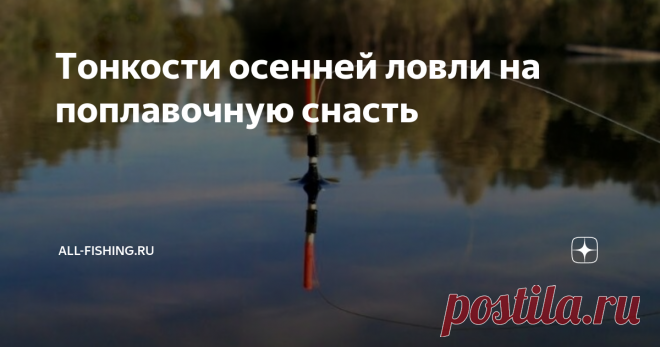 Tонкости осенней ловли на поплавочную снасть Уход на глубину. С наступлением холодов в водоемах отмирают водоросли и подводные растения, благодаря чему вода становится прозрачной. Теоретически это значит, что рыболов становится заметнее для рыбы. Но и сама рыба уходит с мелких мест на глубину вслед за своей кормовой базой — рачками и другими малыми организмами.
На руку рыболову
Казалось бы, осенний сезон — не самый удобный для ловли.
