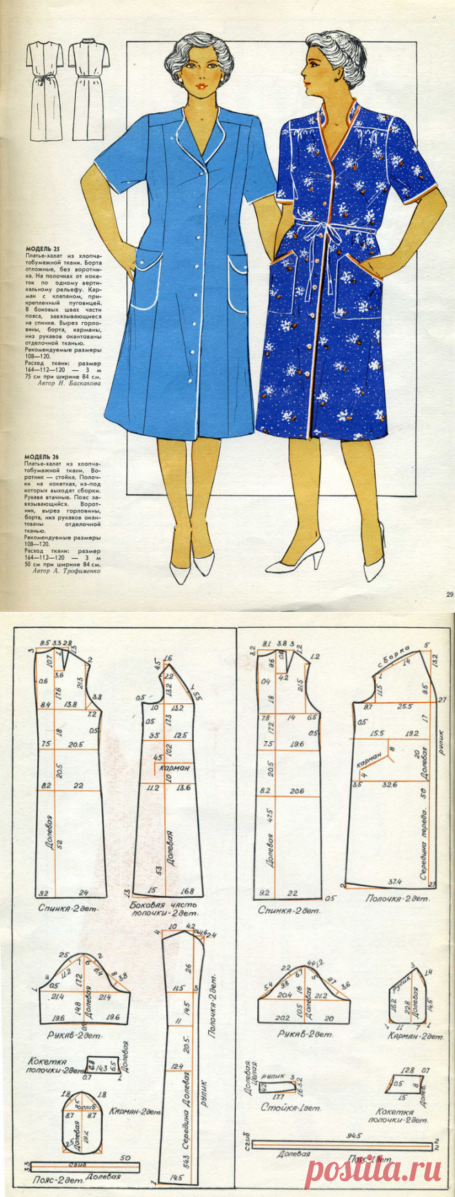 Выкройки из журнала «Я шью сама» 1981 года | Размеры:   164-112-120 ( расход ткани 3,75м. при шир .84см); 164-112-120 ( расход ткани 3,5 м при шир 84 см).
Рекомендуемые размеры  108,120 ( 54-60)0 размеры)