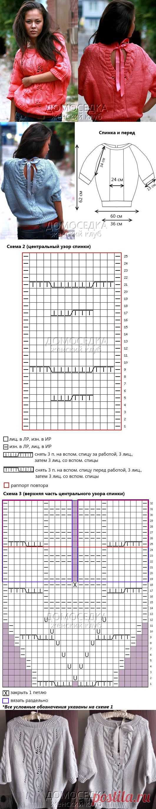 Пуловер с разрезом на спине | ДОМОСЕДКА