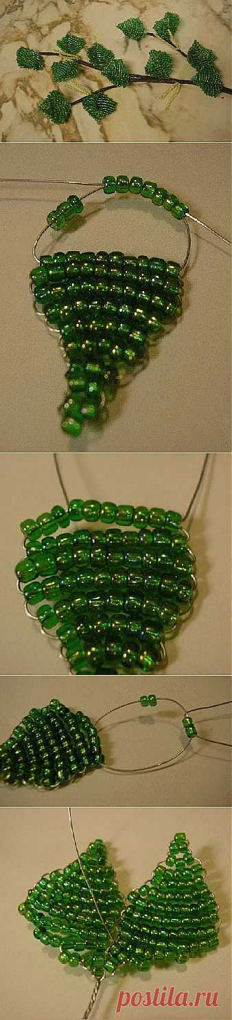 Березовая ветка из бисера.
