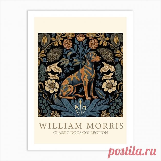 William Morris Dogs Collection Art Print Fine art print using water-based inks on sustainably sourced cotton mix archival paper.
• Available in multiple sizes 
• Trimmed with a 2cm / 1
