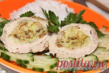Свиные рулетики с грибами, рисом и карри (рецепт с фото) | RUtxt.ru