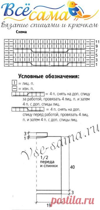 Синий жилет на молнии - Детские безрукавки, жилеты спицами