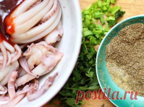 Сахалинская кухня : быстрый и острый кальмар по-восточному | Четыре вкуса