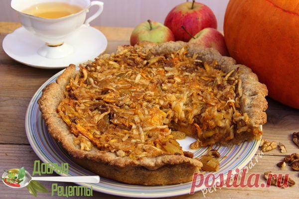 Пирог с тыквой и яблоками — рецепт с фото и видео | Добрые вегетарианские рецепты с фото и видео