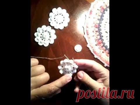 Вяжем объемный  цветок крючком для Ирландского кружева