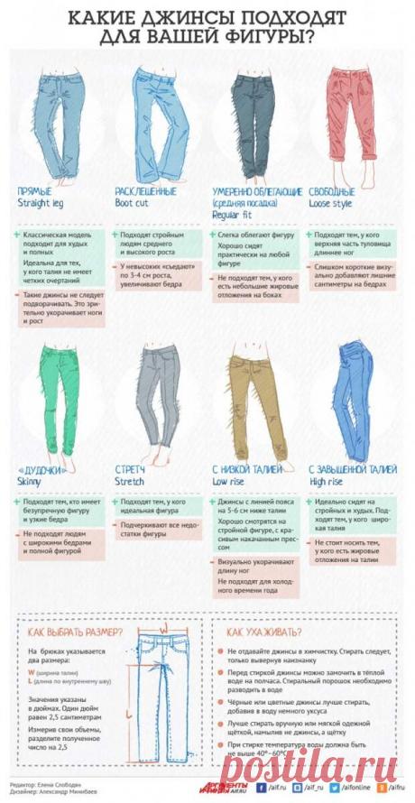 Как выбрать джинсы по фигуре? Инфографика | Полезные инструкции от aif.ru