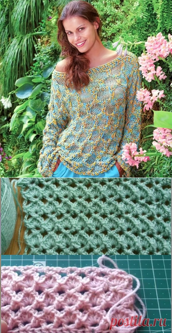 Меланжевый пуловер - Вязаные модели спицами для женщин