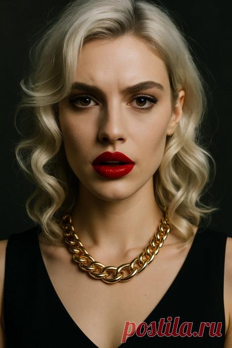 Роковая красотка с алыми губами и белыми локонами. Генерация из нейросети Sora Images - Sora Images примеры промтов - Форум ИИ о нейросетях - Yes Ai