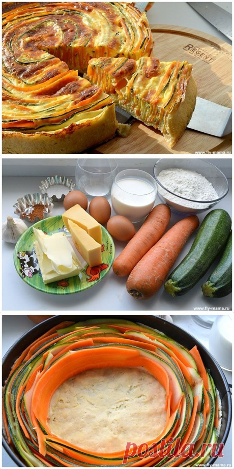 Пошаговый рецепт пирога с цукини и морковью | Четыре вкуса