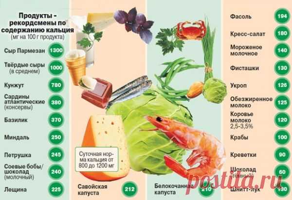 Свойства кальция.Какие продукты содержат кальций и его дозировки