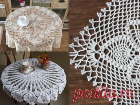 Вязание скатерти крючком