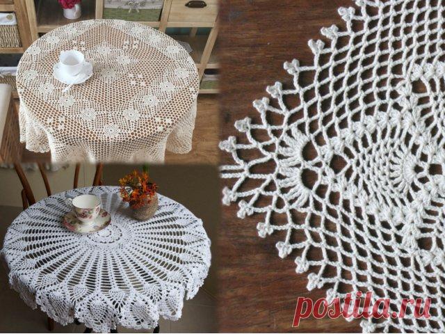Вязание скатерти крючком