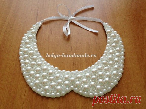 Воротник- колье из кожи и бисера.