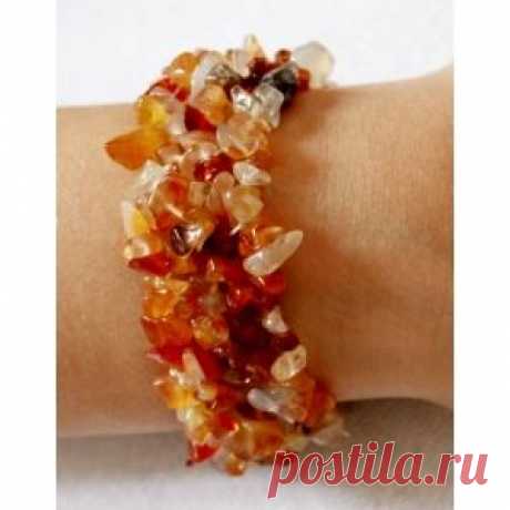 Браслет из сердолика, галтовка (140)