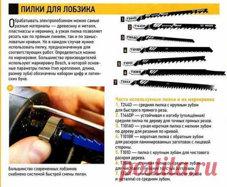 Пилки для лобзика и их маркировка
