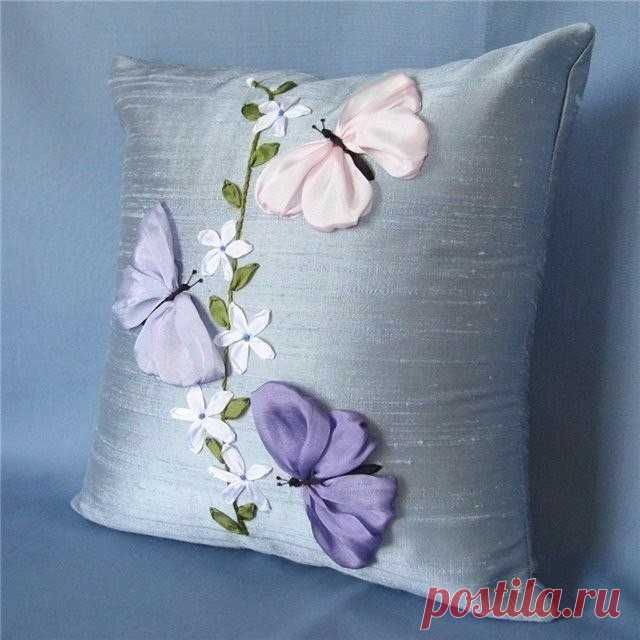 Вышивка лентами. Подушки