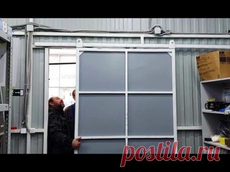 Дверь откатная "амбарная"для склада, своими руками.