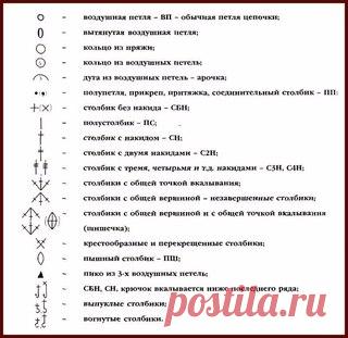 Вяжем крючком. Условные обозначения.